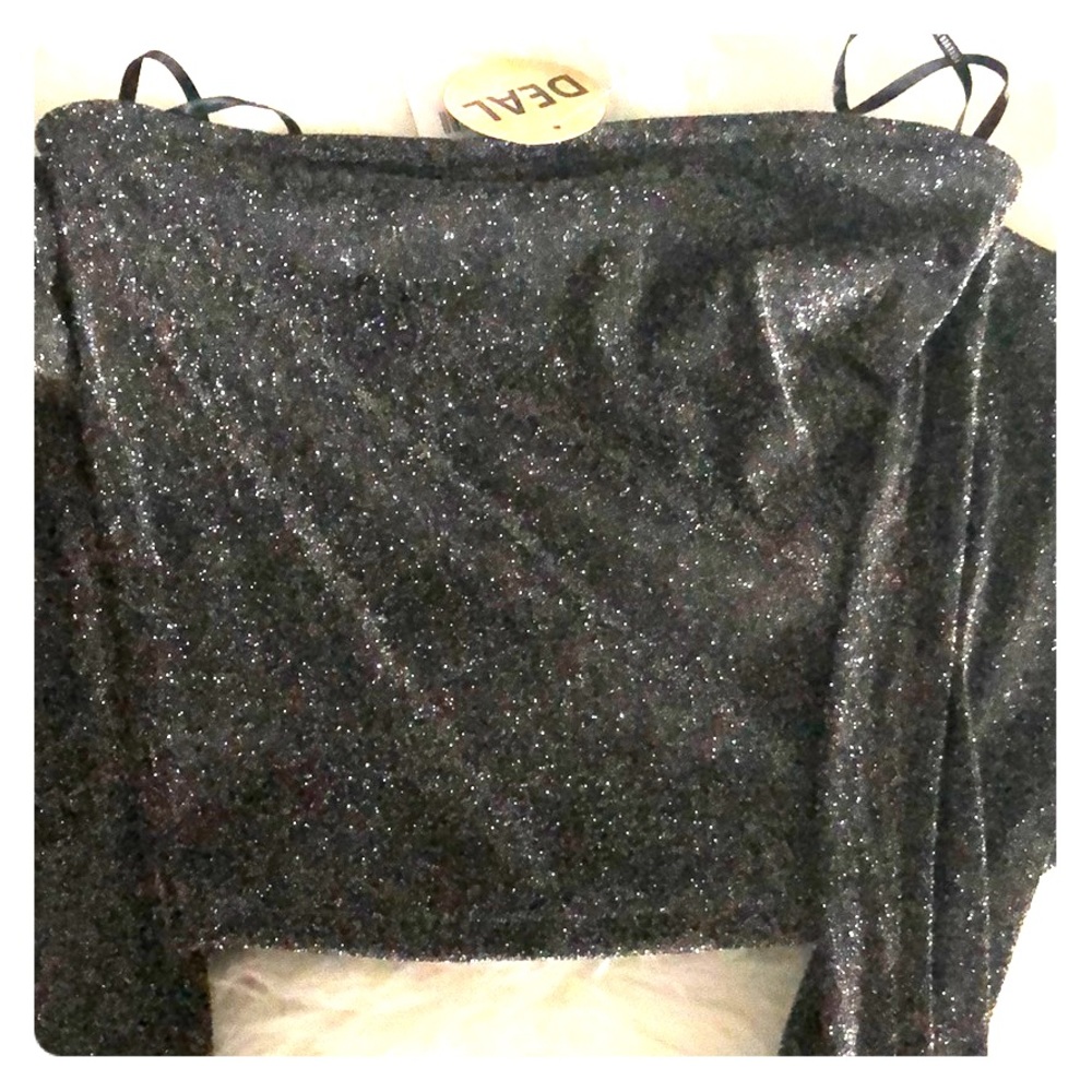 Off the shoulder glittery top